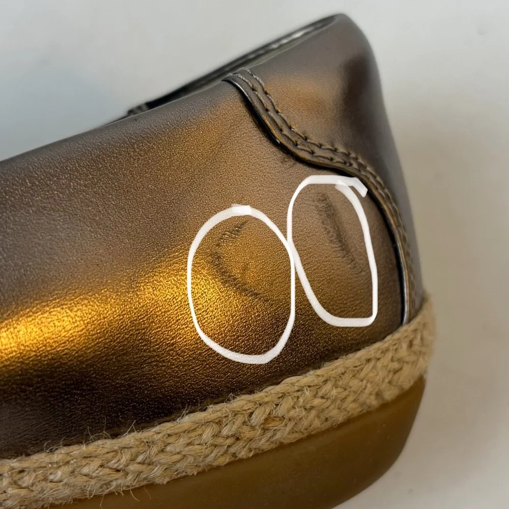 Clarks Collection Danelly Adira Metallic Espadrille Loafer Flats Pewter Gold 8.5 - Picture 12 of 15
